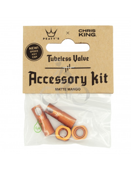 PEATY'S X CHRIS KING (MK2) MANGO TUBELESS VALVES ACCESSORY KIT (PTV2-ACCS-MNG-12) Množ. Uni