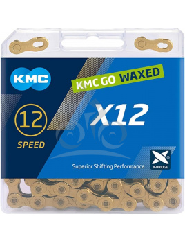 ŘETĚZ KMC X12 ZLATÝ WAXED BOX