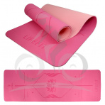 LIFEFIT YOGA MAT LOTOS DUO, 183x58x0,6cm, ružová