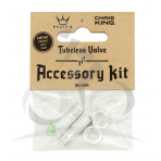 PEATY'S X CHRIS KING (MK2) SILVER TUBELESS VALVES ACCESSORY KIT (PTV2-ACCS-SIL-12) Množ. Uni