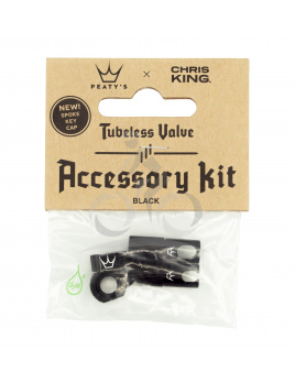 PEATY'S X CHRIS KING (MK2) BLACK TUBELESS VALVES ACCESSORY KIT (PTV2-ACCS-BLK-12) Množ. Uni