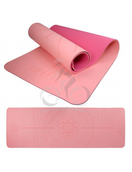 LIFEFIT YOGA MAT RELAX DUO, 183x58x0,6cm, ružová