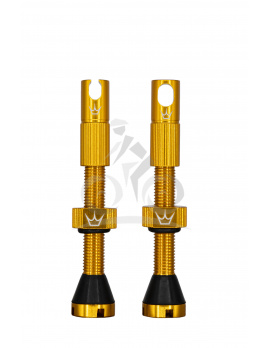 PEATY'S X CHRIS KING (MK2) GOLD TUBELESS VALVES - 42MM (PTV2-42-GLD-12) Množ. Uni