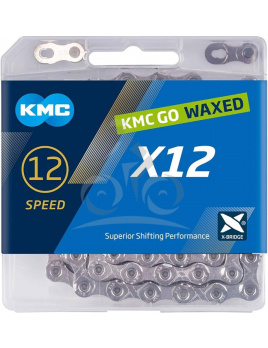 ŘETĚZ KMC X12 STŘÍBRNÝ WAXED BOX