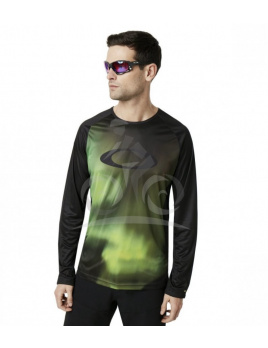 OAKLEY MTB LS TECH TEE AURORA BOREALIS, veľkosť L - MTB dres