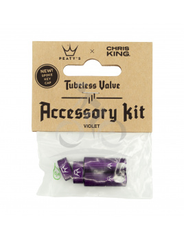 PEATY'S X CHRIS KING (MK2) VIOLET TUBELESS VALVES ACCESSORY KIT (PTV2-ACCS-VLT-12) Množ. Uni