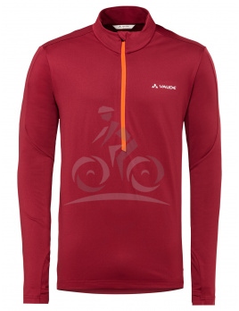 Vaude fleecový pulóver Livigno Halfzip II, pánsky, dark indian red - XL