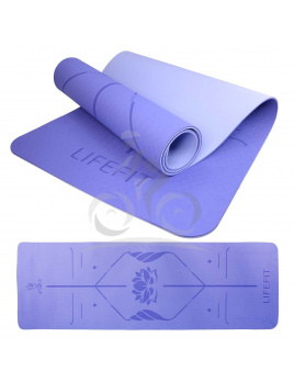 LIFEFIT YOGA MAT LOTOS DUO, 183x58x0,6cm, modrá