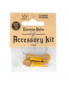 PEATY'S X CHRIS KING (MK2) GOLD TUBELESS VALVES ACCESSORY KIT (PTV2-ACCS-GLD-12) Množ. Uni