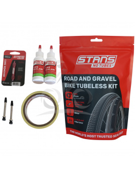 STAN´S NO TUBES ROAD Sada pre bezdušové pneumatiky - tmel 118ml (2x59ml), vložka 25mm, kľúč na ventilku, 55mm ventilka (2ks)