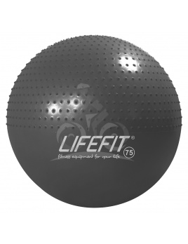 Gymnastická masážna lopta LIFEFIT MASSAGE BALL 75 cm, tmavo sivá