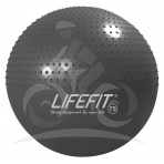 Gymnastická masážna lopta LIFEFIT MASSAGE BALL 75 cm, tmavo sivá