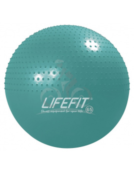 Gymnastická masážna lopta LIFEFIT MASSAGE BALL 65 cm, tyrkysová