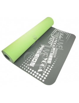 LIFEFIT YOGA MAT TPE, 183x61x0,5cm, dvojvrstvová, zeleno-šedá