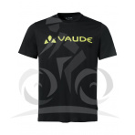 Vaude bavlnené tričko Logo, pánske, black/yellow - XXL