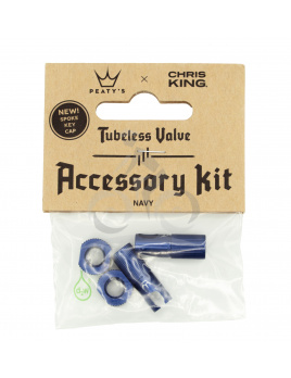 PEATY'S X CHRIS KING (MK2) NAVY TUBELESS VALVES ACCESSORY KIT (PTV2-ACCS-NVY-12) Množ. Uni